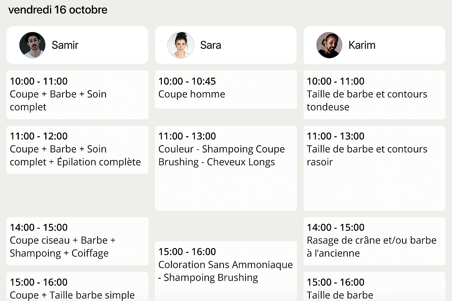 Aperçu de l'agenda